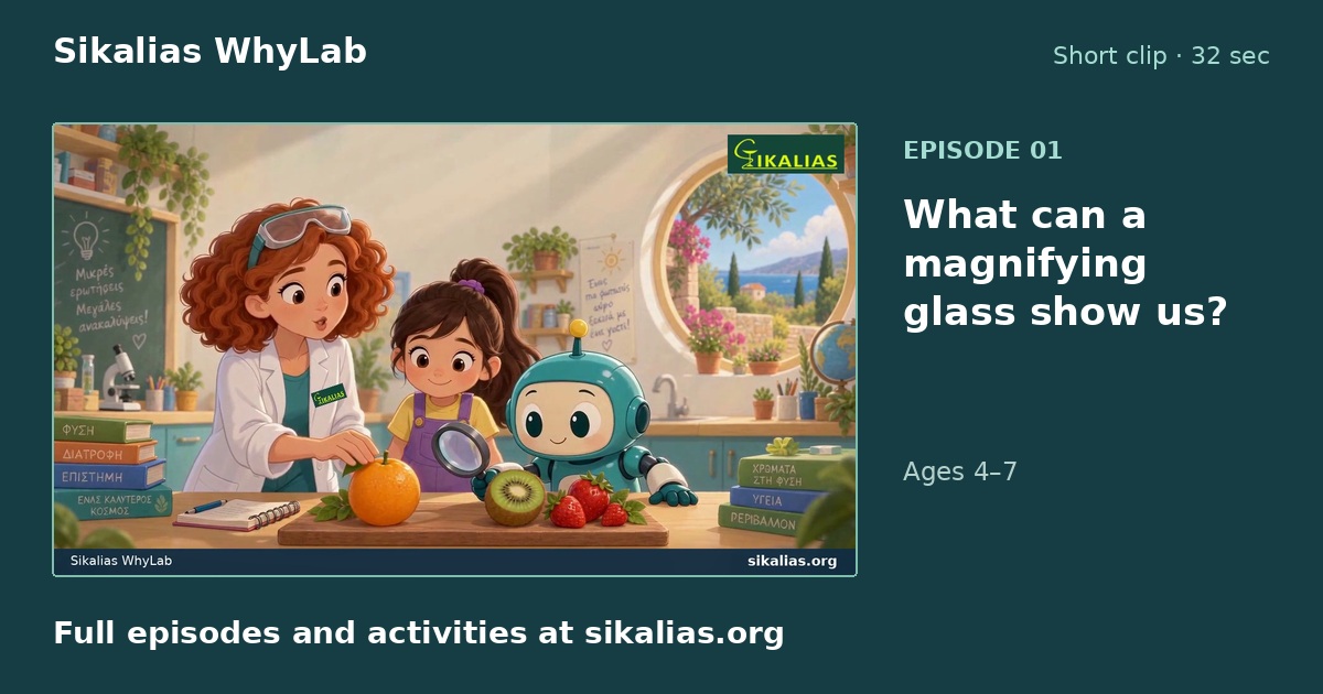 What can a magnifying glass show us? · a family activity