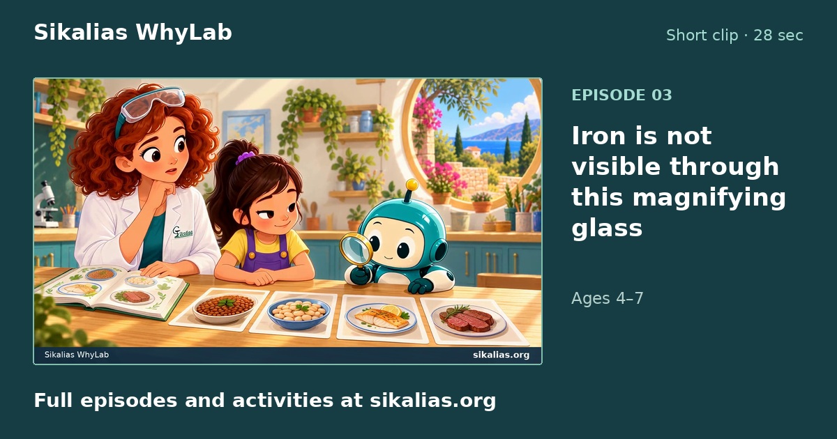 Iron is not visible through this magnifying glass · a family activity